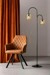 Lampa podłogowa Sigma czarna bursztynowa 2xE27 164 cm 50255 small 1