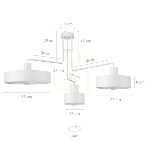 Sprawdź Plafon Sigma Vasco 3 biały 31554