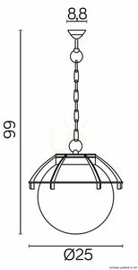 Lampa zewnętrzna wisząca SU-MA Kula z koszykiem 200 czarna K 1018/1/KPO small 3