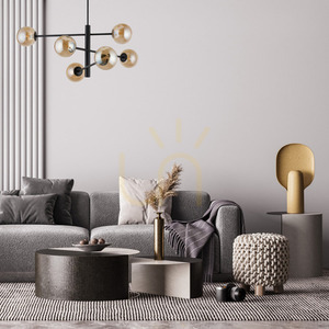 Lampa wisząca Sigma ORO 6 czarna bursztynowa 32073 small 3