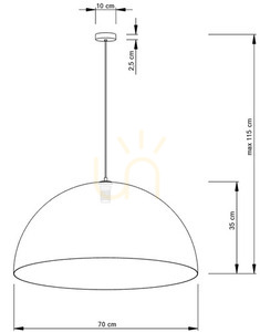 Lampa wisząca Sigma Sfera 70 biało-miedziana 30134 small 1