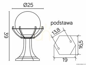 Lampa ogrodowa stojąca SU-MA Kula czarna 39 cm K 4011/1/KPO small 3