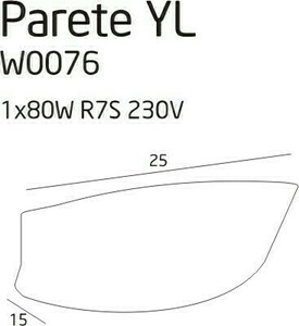 Kinkiet Max Light Parete W0076 chrom żółty R7s 1x40W small 2