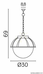 Lampa zewnętrzna wisząca SU-MA Kule z koszykiem 250 czarna K 1018/1/KPO 250 small 4