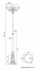 Latarnia ogrodowa SU-MA Kule z koszykiem 3-punktowa czarna OGMWN 3 KPO 250 small 6