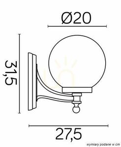 Kinkiet zewnętrzny SU-MA Kule Classic czarny patyna K 3012/1/K 200 small 2