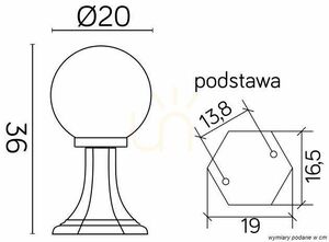 Lampa ogrodowa stojąca SU-MA czarna kula PMMA K 4011/1/K 200 small 2