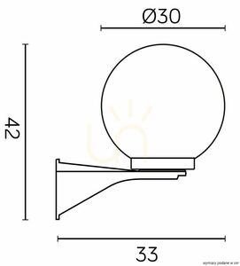 Kinkiet zewnętrzny SU-MA Kule 60 czarny K 3012/1/KD 300 small 3