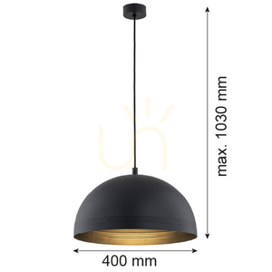 Lampa wisząca ARGON Bonita czarna ze złotym środkiem 8242 small 2