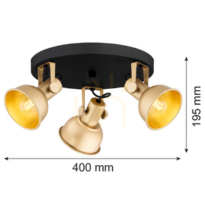 Plafon ARGON Lenora 3xE14 czarny złoty 6243 small 2