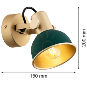 Kinkiet ARGON LENORA zielono-złoty E14 1x7W 8247 small 4