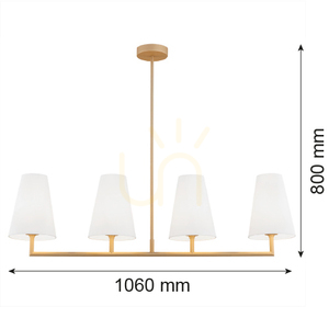 Lampa Wisząca ARGON Safiano 4xE27 biała złota 1828 small 3
