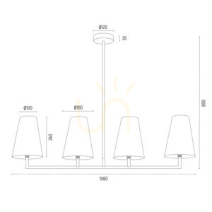 Lampa Wisząca ARGON Safiano 4xE27 biała złota 1828 small 4