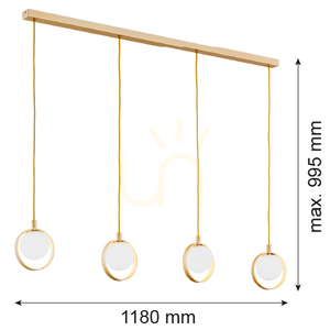 Lampa wisząca ARGON Saturnia 4xG9 opal mat złoty 1809 small 3