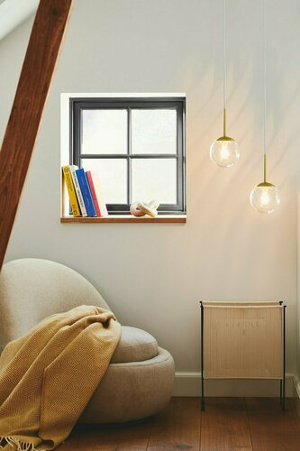 Sprawdź Lampa wisząca Nordlux Chisell 15, kolor mosiądzu, szklany klosz 15 cm, E14