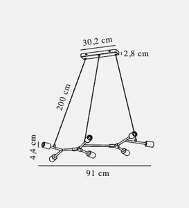 Lampa wisząca Josefine  7 czarna Nordlux small 5