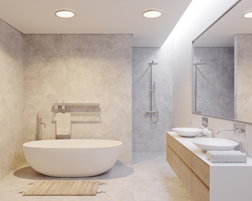 Sprawdź Plafon LED Nordlux Oja 29, chrom, Ø30 cm, 3000/4000 K, IP54