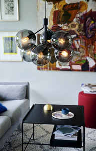 Lampa wisząca IVONA Nordlux E27 6x28W Szkło Czarny small 4