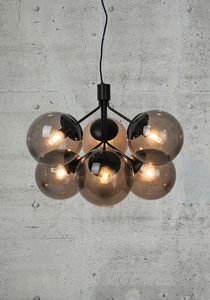 Lampa wisząca IVONA Nordlux E27 6x28W Szkło Czarny small 0