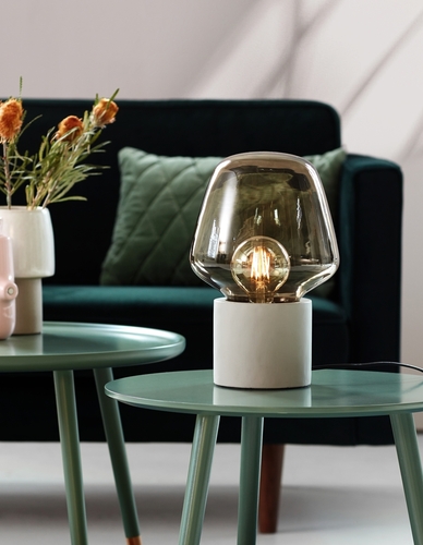 Sprawdź Lampa stołowa Nordlux CHRISTINA 20 jasnoszara, beton i szkło dymione, E27 maks. 25 W