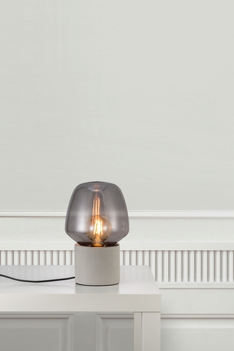 Sprawdź Lampa stołowa Nordlux CHRISTINA 20 jasnoszara, beton i szkło dymione, E27 maks. 25 W