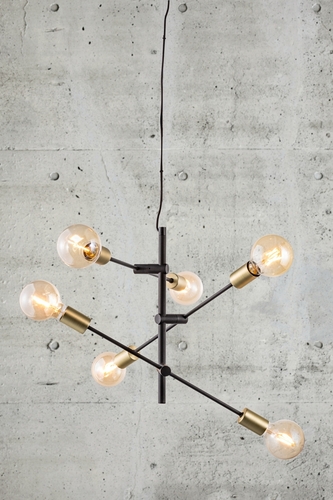 Sprawdź Lampa wisząca JOSEFINE Nordlux E27 6X28W Metal Czarny mat