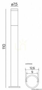 Słupek ogrodowy SU-MA INOX srebrny 110 cm stal nierdzewna ST 022-1100 small 2