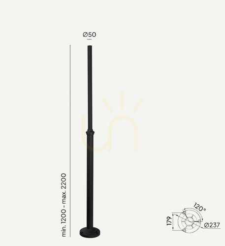 Sprawdź Słup oświetleniowy NORLYS Lamppost czarny regulowany 120-220 cm 3011BL