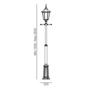 Latarnia ogrodowa / parkowa MODENA 301BL Czarny RAL-9005 - NORLYS small 1