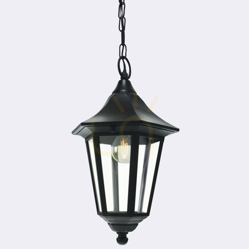 Sprawdź Zewnętrzna lampa wisząca NORLYS Modena 351A/BL czarna, latarnia na łańcuchu, E27, IP54