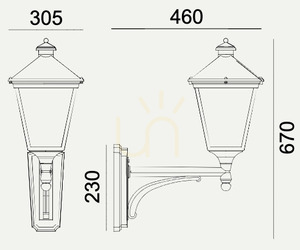 Kinkiet zewnętrzny IP54 LONDON BIG 490WH biały E27 - premium Norlys small 1
