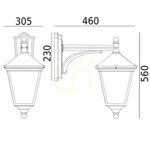 Kinkiet zewnętrzny IP54 LONDON BIG 493BL  E27 czarny - premium NORLYS small 1