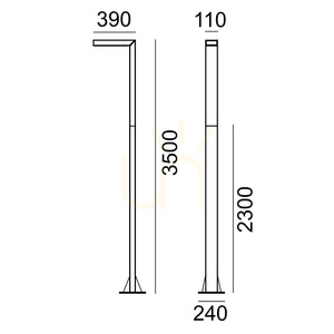 Słup oświetleniowy NORLYS Asker Pole Pro 5202AL jasnoszary LED 19,5 W 3000 K 3,5 m small 4
