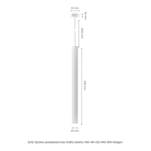 Chloe Slim Mr11 Zwieszana Baza 250 V Ip20 40x500+1m Kabel Biały Regulowany Kąt świecenia small 7
