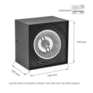 Chloe Ar111 Natynkowa Gu10 250 V Ip20 145x145x100 Czarny Kwadratowa Ruchoma 6 Chloe Ar111 Natynkowa Gu10 250 V Ip20 145x145x100 Czarny Kwadratowa Ruchoma small 6