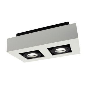 Mirora Gu10 X2 Natynkowa Gu10 250 V Ip20 255 X145 X85 Mm Biały Czarny Prostokątna Ruchoma small 1