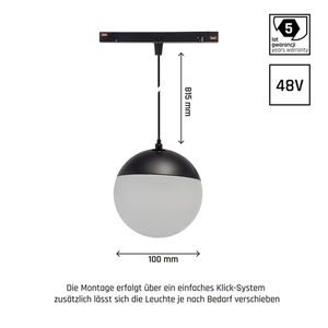 System Shift   Globe P Oprawa Kula Zwis Na Szynoprzewód 100 (850mm Kabel) 5 W 165st Czarna 5 Lat Gw. small 10