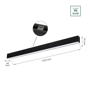 Oprawa liniowa natynkowa ALLDAY GO 36W 4000K 2160lm z czujnikiem ruchu czarna 112 cm SpectrumLED small 5