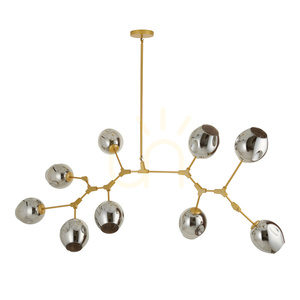 Lampa wisząca MODERN ORCHID-9 złoto szara 150 cm small 3