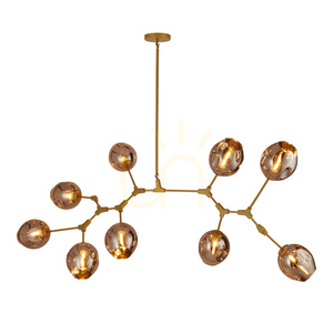 Lampa wisząca MODERN ORCHID-9 złoto szara 150 cm small 4