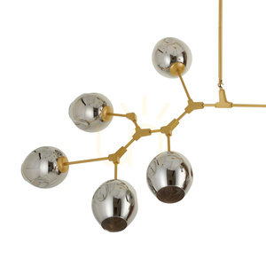 Lampa wisząca MODERN ORCHID-9 złoto szara 150 cm small 5