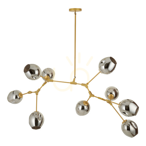 Sprawdź Lampa wisząca MODERN ORCHID-9 złoto szara 150 cm