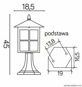 Lampa ogrodowa stojąca SU-MA Wenecja czarna patynowana K 4011/1/KW small 2