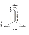 Lampa wisząca DFTP Hill 85, biała, Tyvek, 3 × E27 small 8