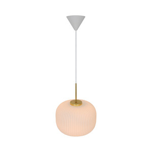 Lampa wisząca MILFORD 30 Nordlux E27 max 40W szkło opalowe mosiądz small 3