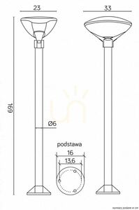 Słupek ogrodowy SU-MA TEO 1 antracytowy czarny 169 cm E27 60W small 3