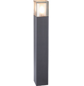 Słupek oświetleniowy Arendal 1560GR, E27, 85 cm, klosz ze szkła kryształowego, grafitowy RAL 7016 – NORLYS small 0