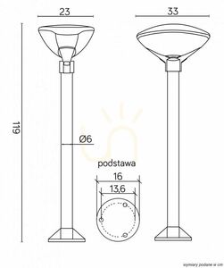Słupek oświetleniowy ogrodowy SU-MA TEO 2 czarny antracyt 119 cm small 3