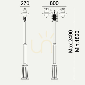 Latarnia Ogrodowa/Parkowa COMO 371W E27 Biała RAL-9003 - NORLYS small 3