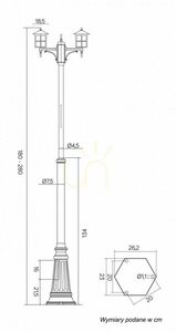 Lampa ogrodowa stojąca SU-MA Wenecja 2-punktowa czarna patyna OGMWN 2 KW small 4